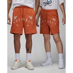 Men’s Nike Air Jordan Artist Series by Umar Rashid Mesh Shorts Orange Size XLT